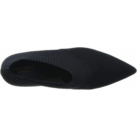 Cole Haan Vanna Shootie Suede Heel Booties Black Fashion Ankle Boots Pointed Toe - Picture 3 of 10